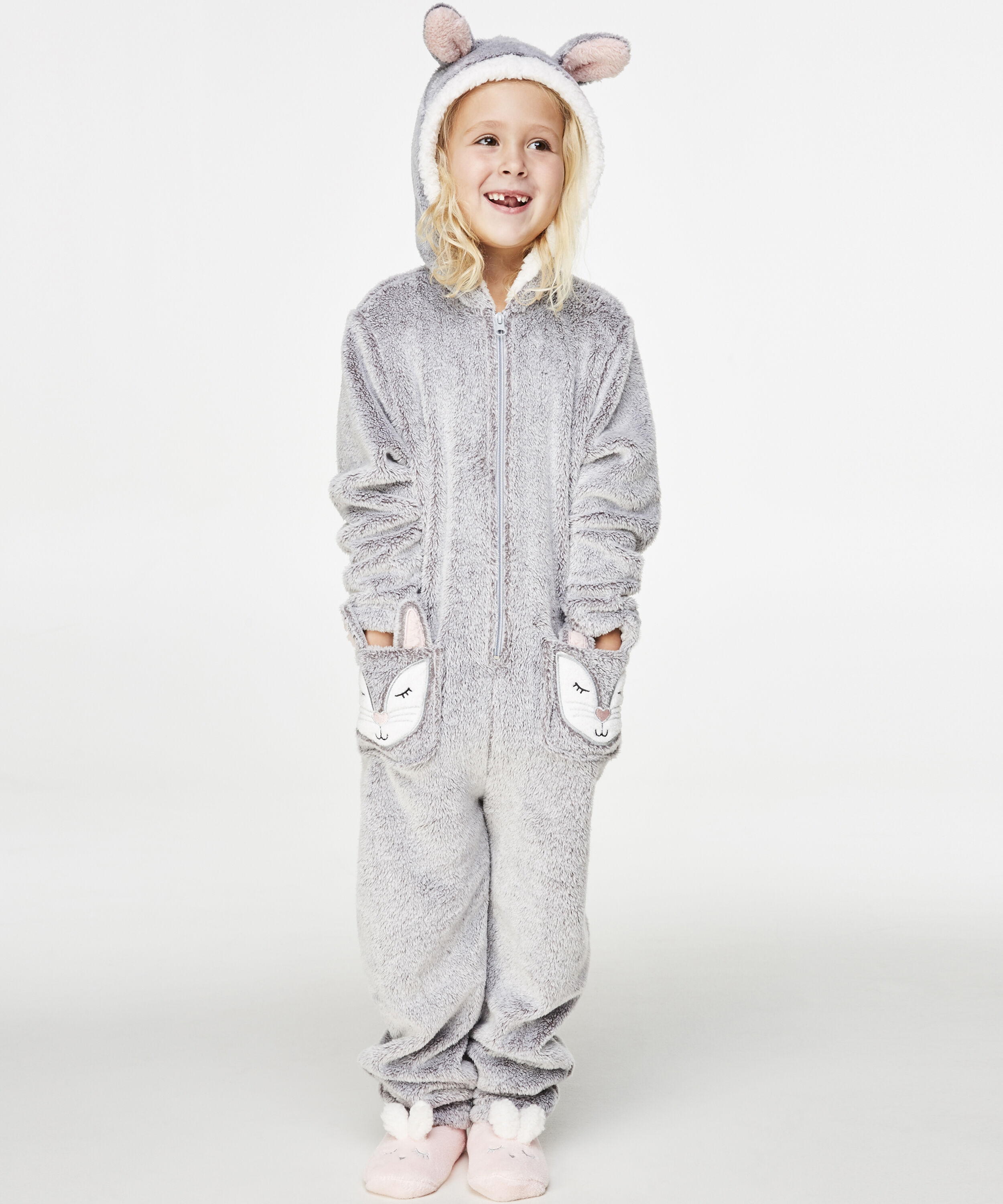 Fleece Onesie Kids, Gr&aring;