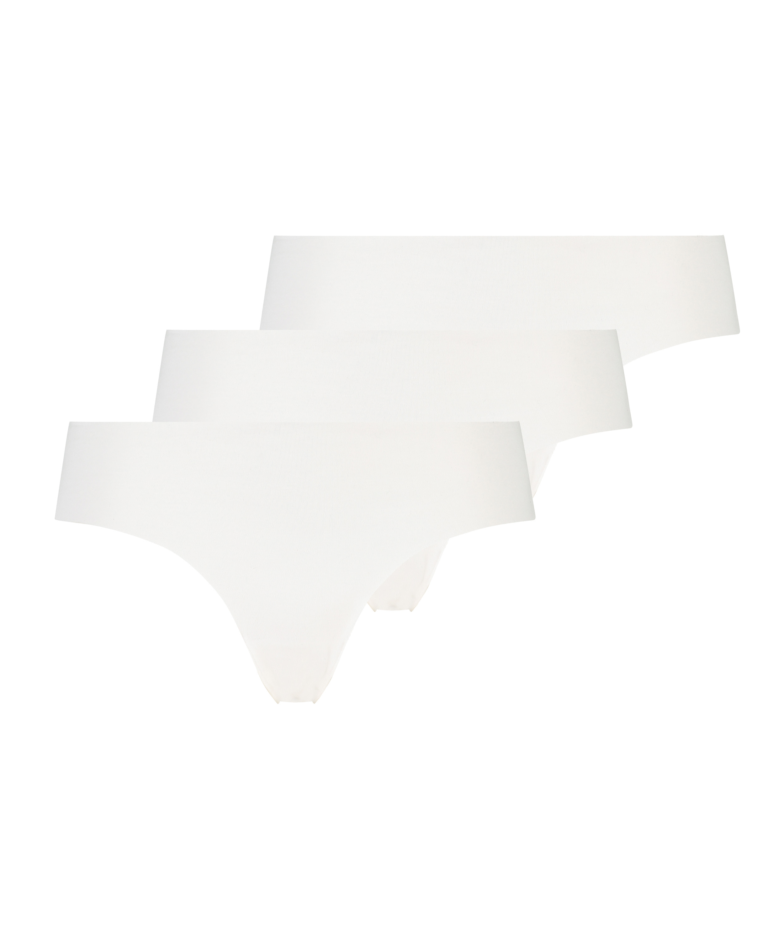 3-pakning invisible brasiliansk truse, Hvit, main