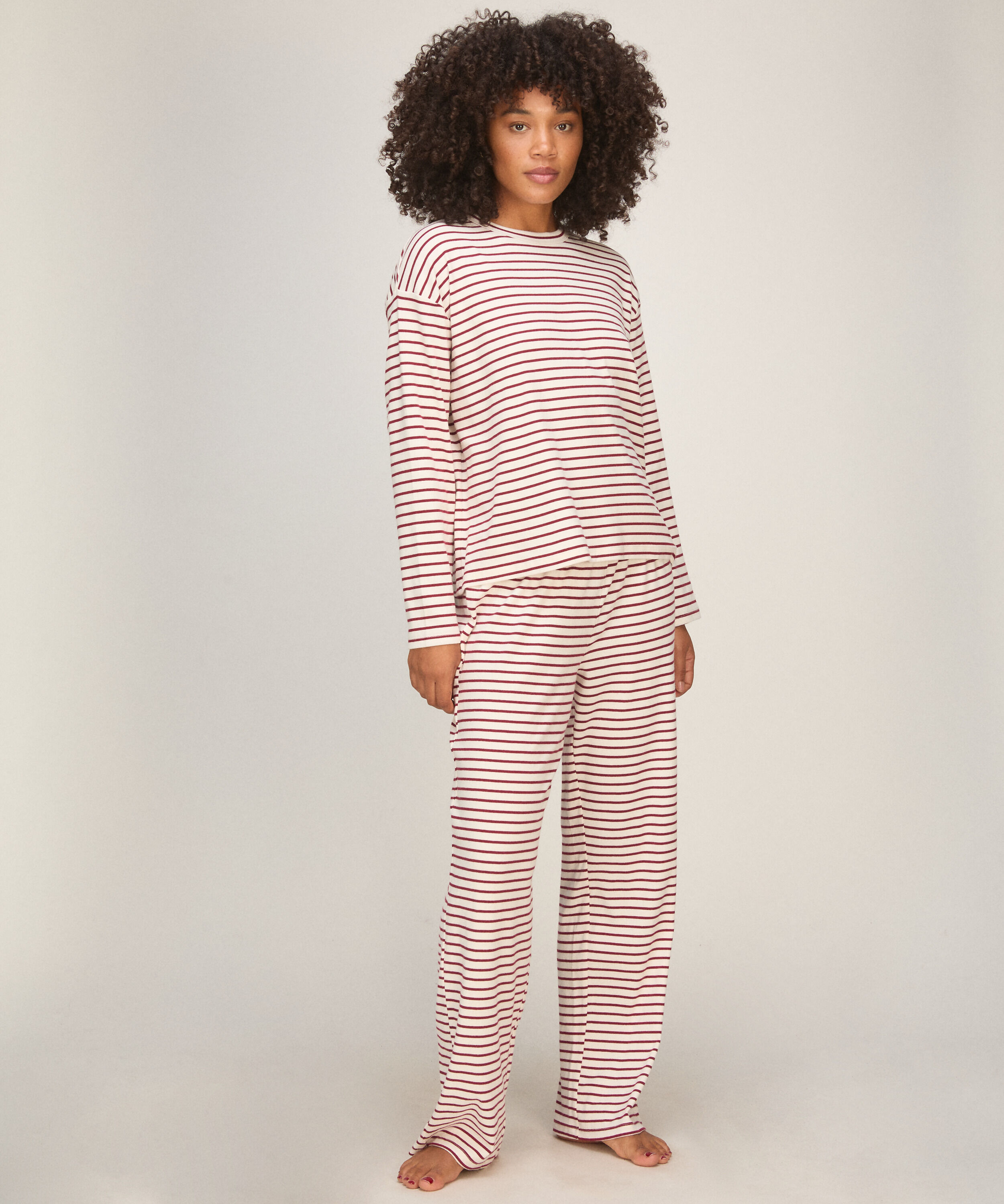 Stripet Pyjamas Lange Ermer