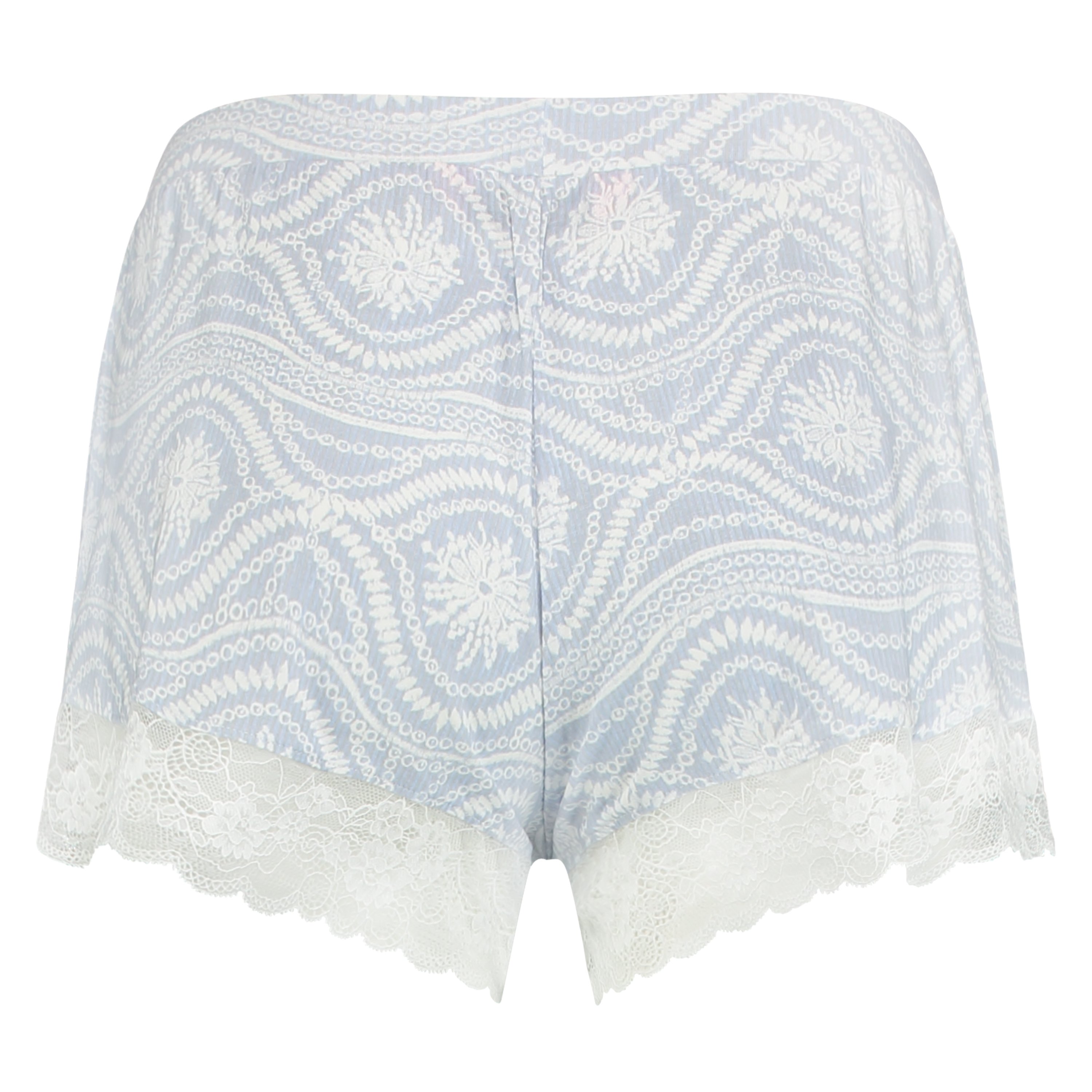 Pysjamashorts Jersey Lace, Bl&aring;, main