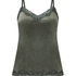 Cami-topp Velours Lace, Gr&oslash;nn