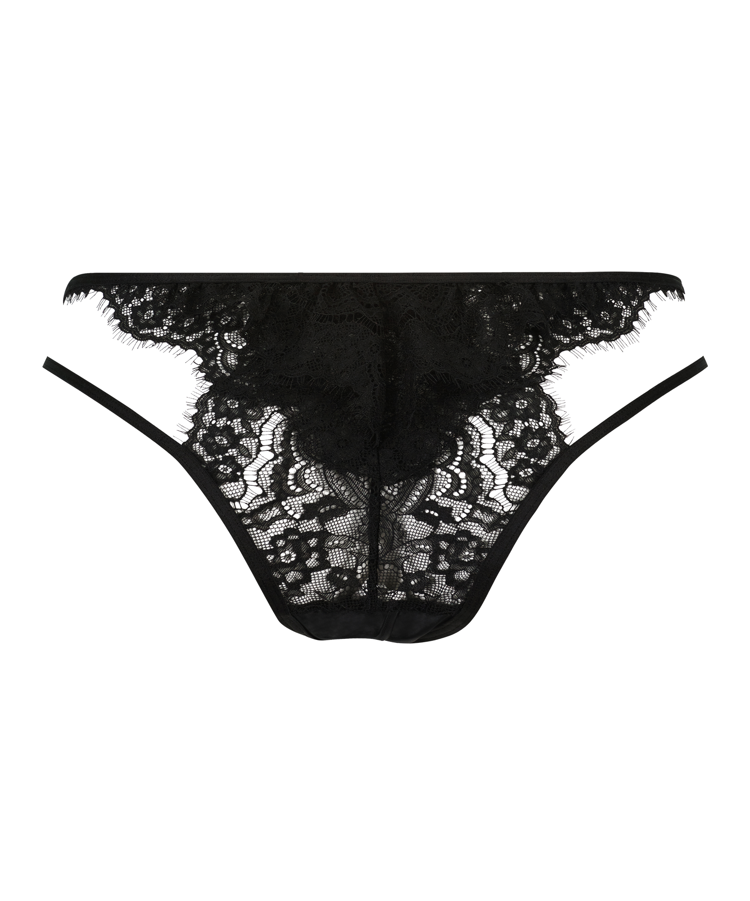 Portia brasiliansk truse med h&oslash;y skj&aelig;ring med &aring;pent skritt, Svart, main