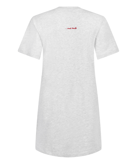 Nattskjorte med rund hals, Gr&aring;