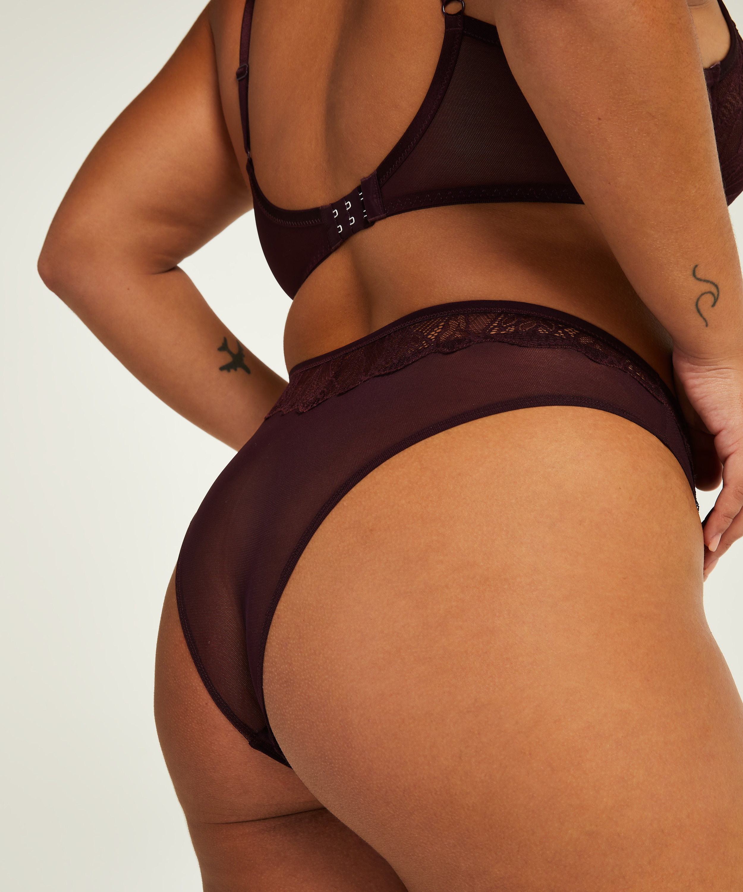 Mel brasiliansk truse med høy skjæring I AM Danielle, Lilla, main