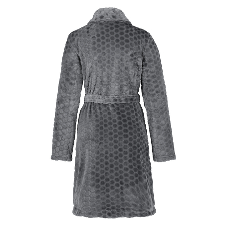 Honeycomb Fleece Zip Bathrobe, Grå