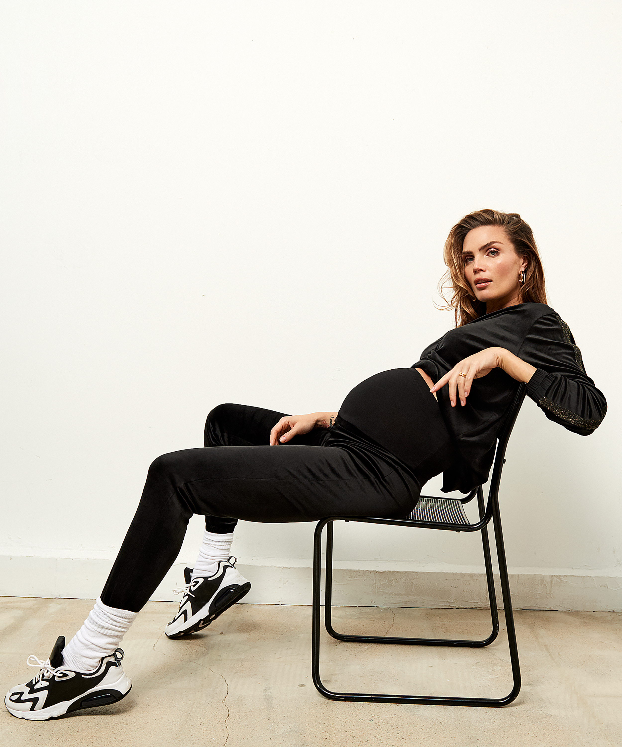 Velvet Shimmer mamma-joggebukser, Svart, main