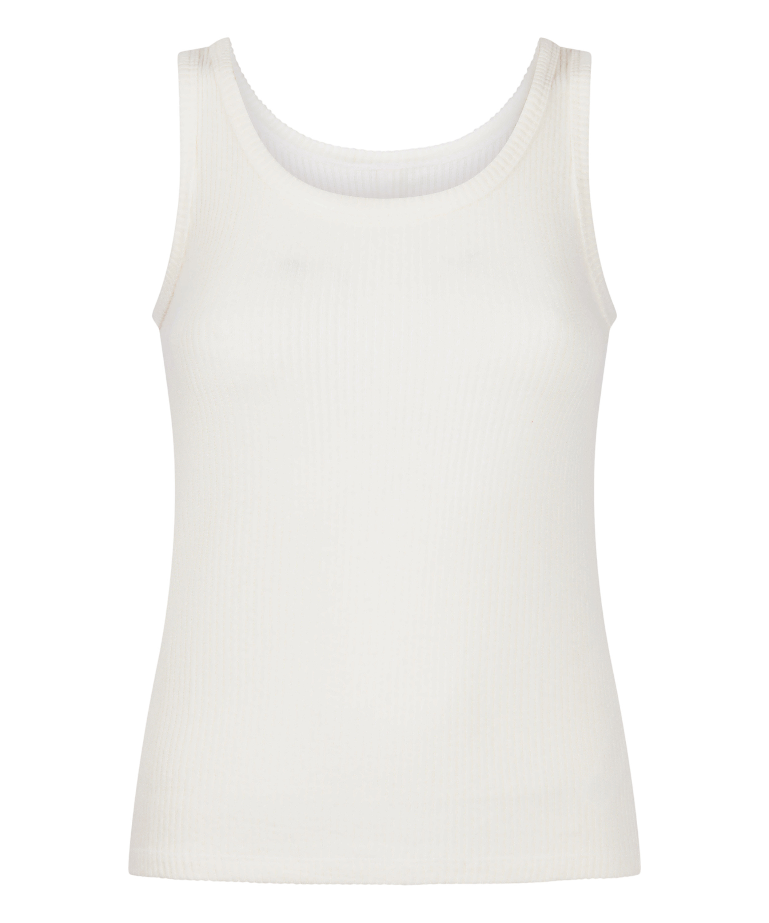 Singlet i børstet jerseyribb, Hvit, main