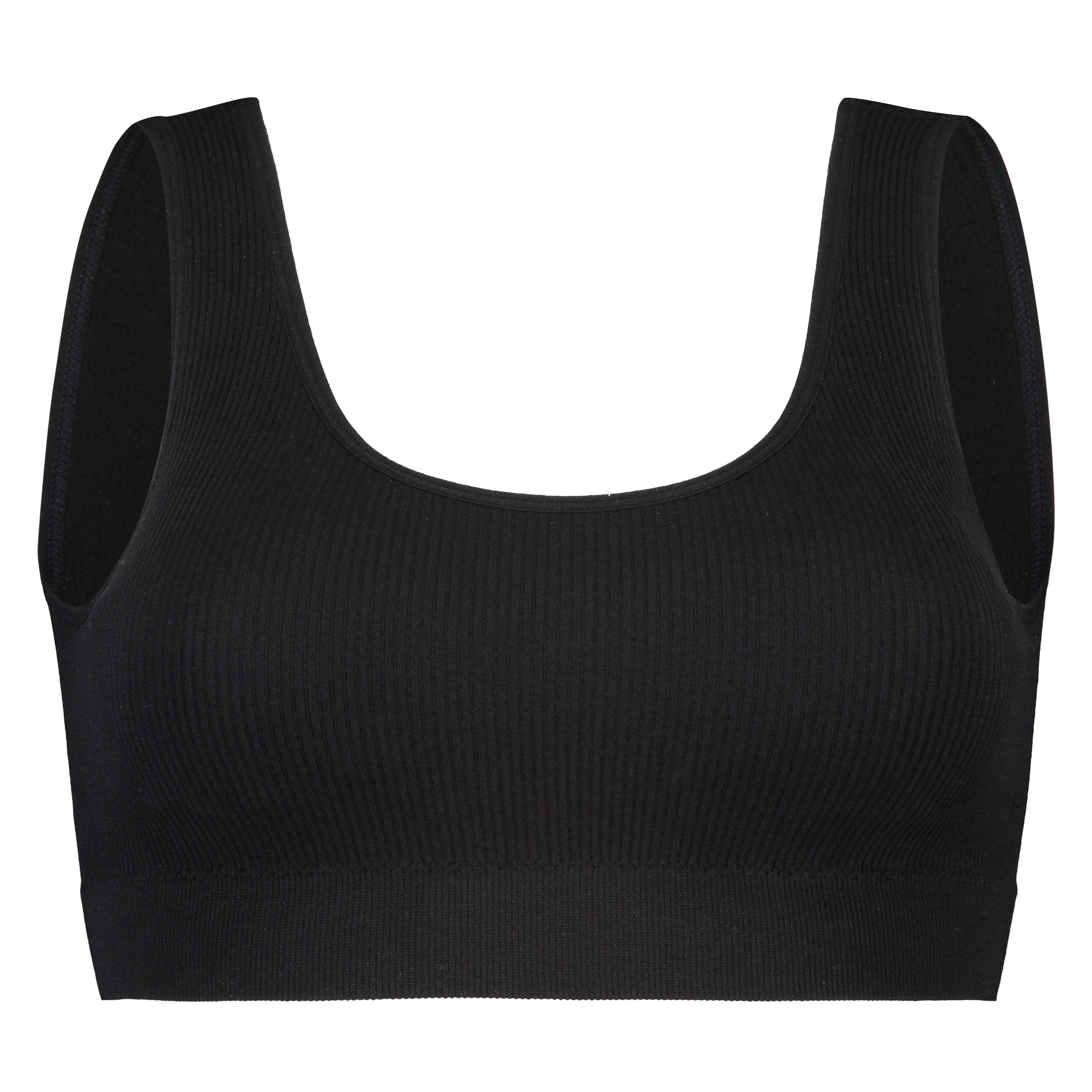 Sømløs bralette, Svart, main
