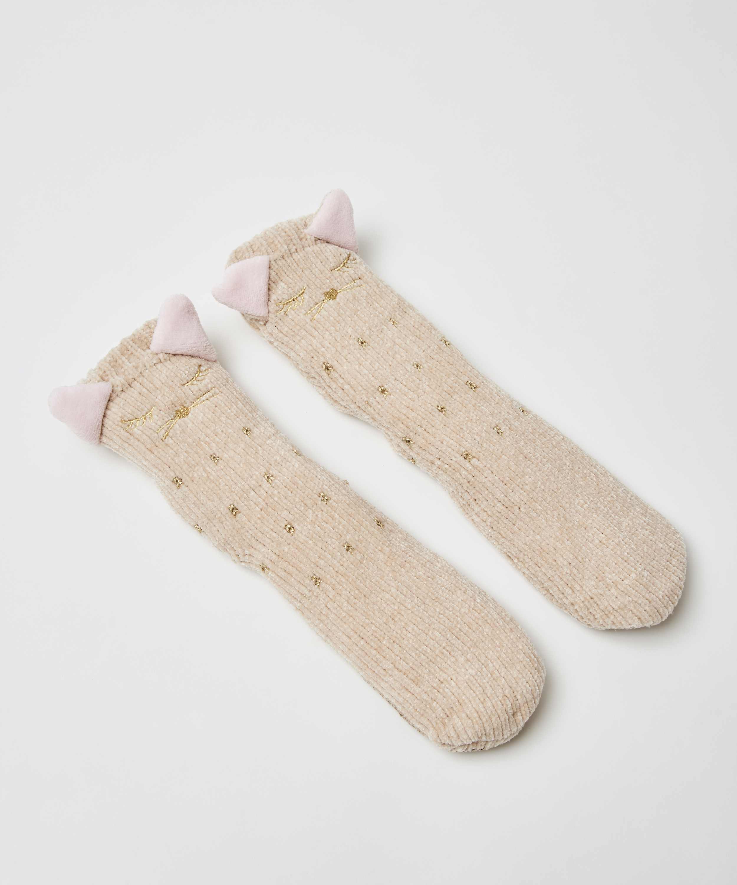 Fluffy Slipper Socks, Hvit, main