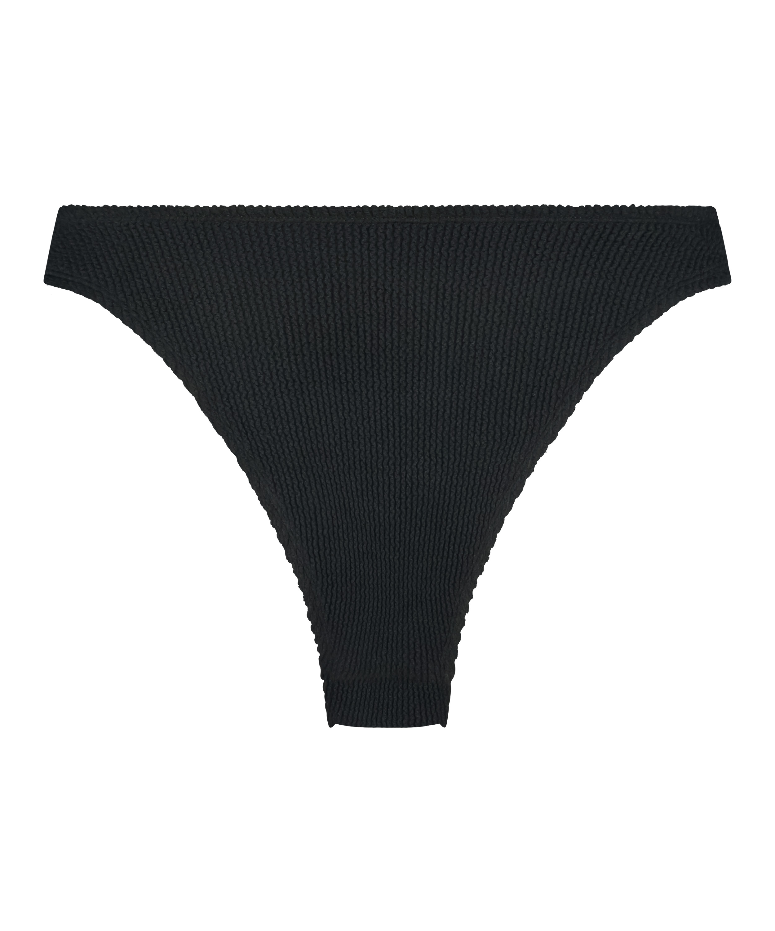 Høykuttet Bikini Underdel Crinkle, Svart, main