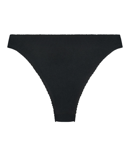 Høykuttet Bikini Underdel Crinkle, Svart