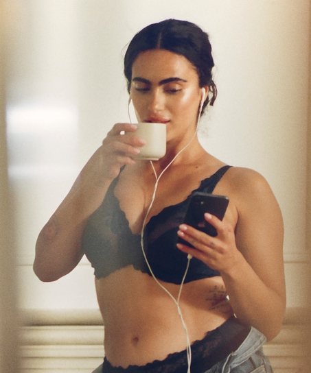 Uvattert bh med bøyle Diva, Blå