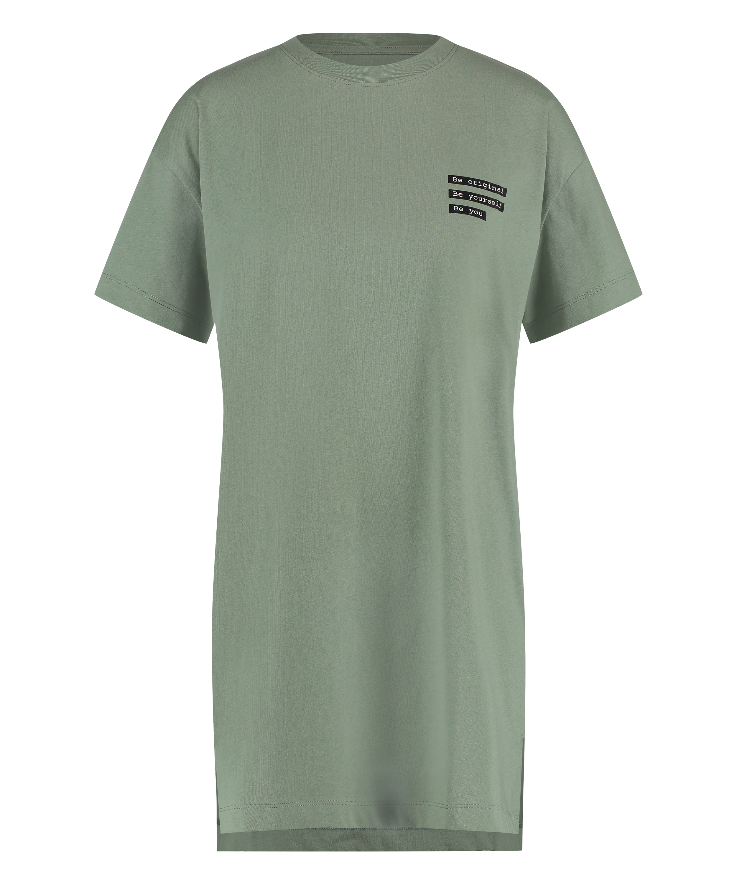 Nattskjorte med rund hals, Grønn, main