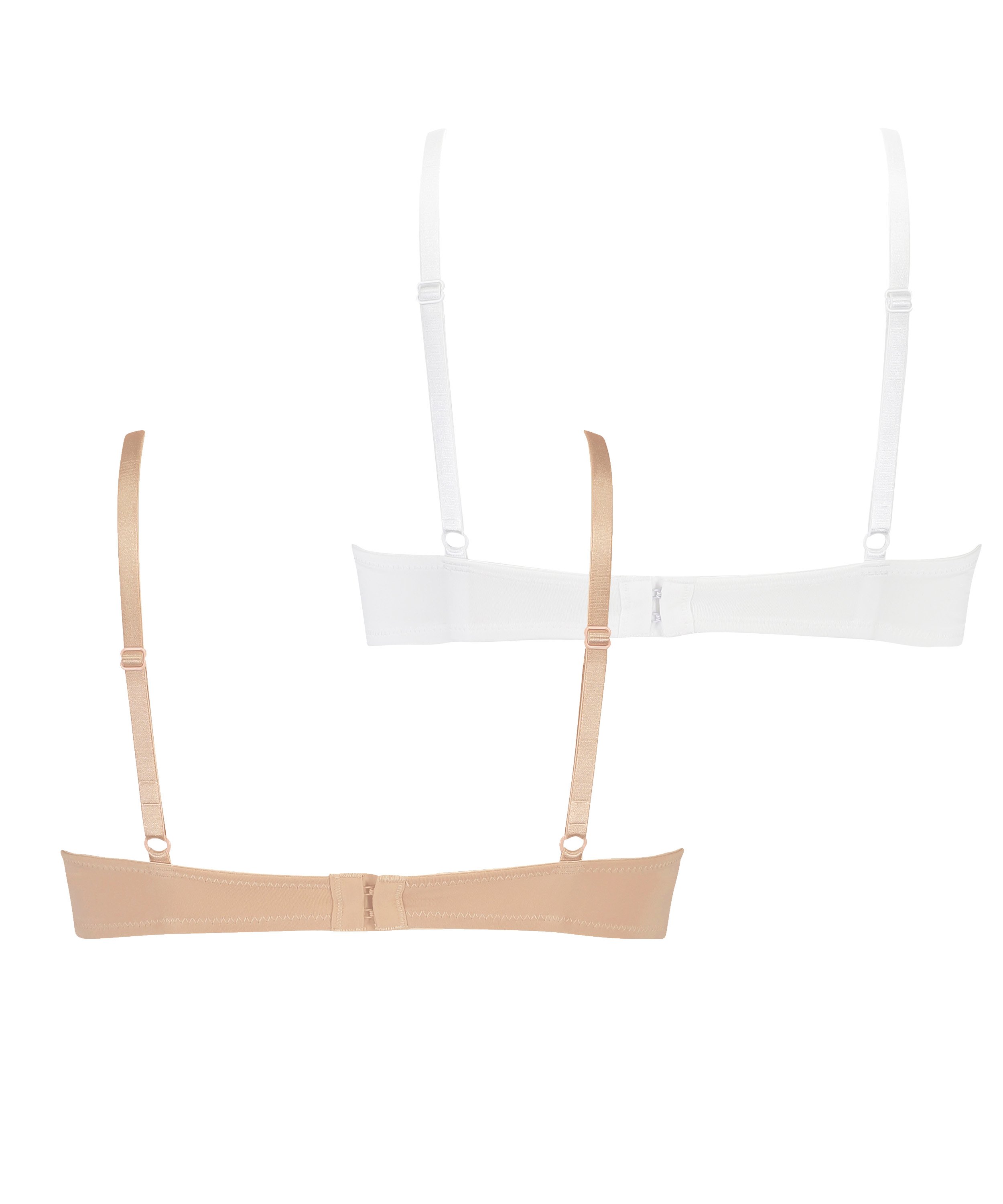 2-pakning med polstret spile-BH, Hvit, main