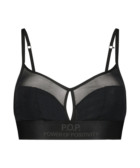 Bralette Mesh Flexing, Svart