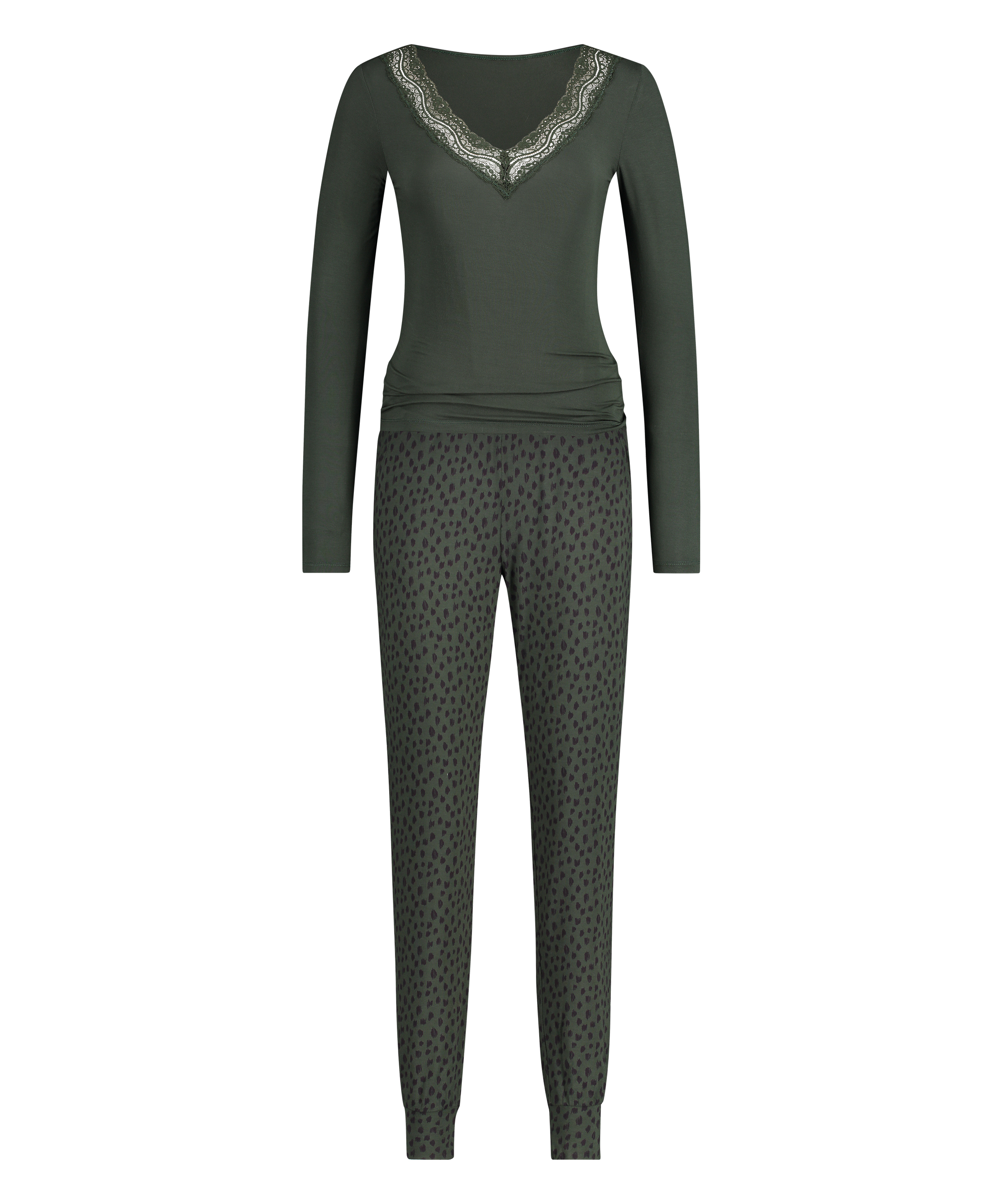 Leopard pysjamassett, Grønn, main