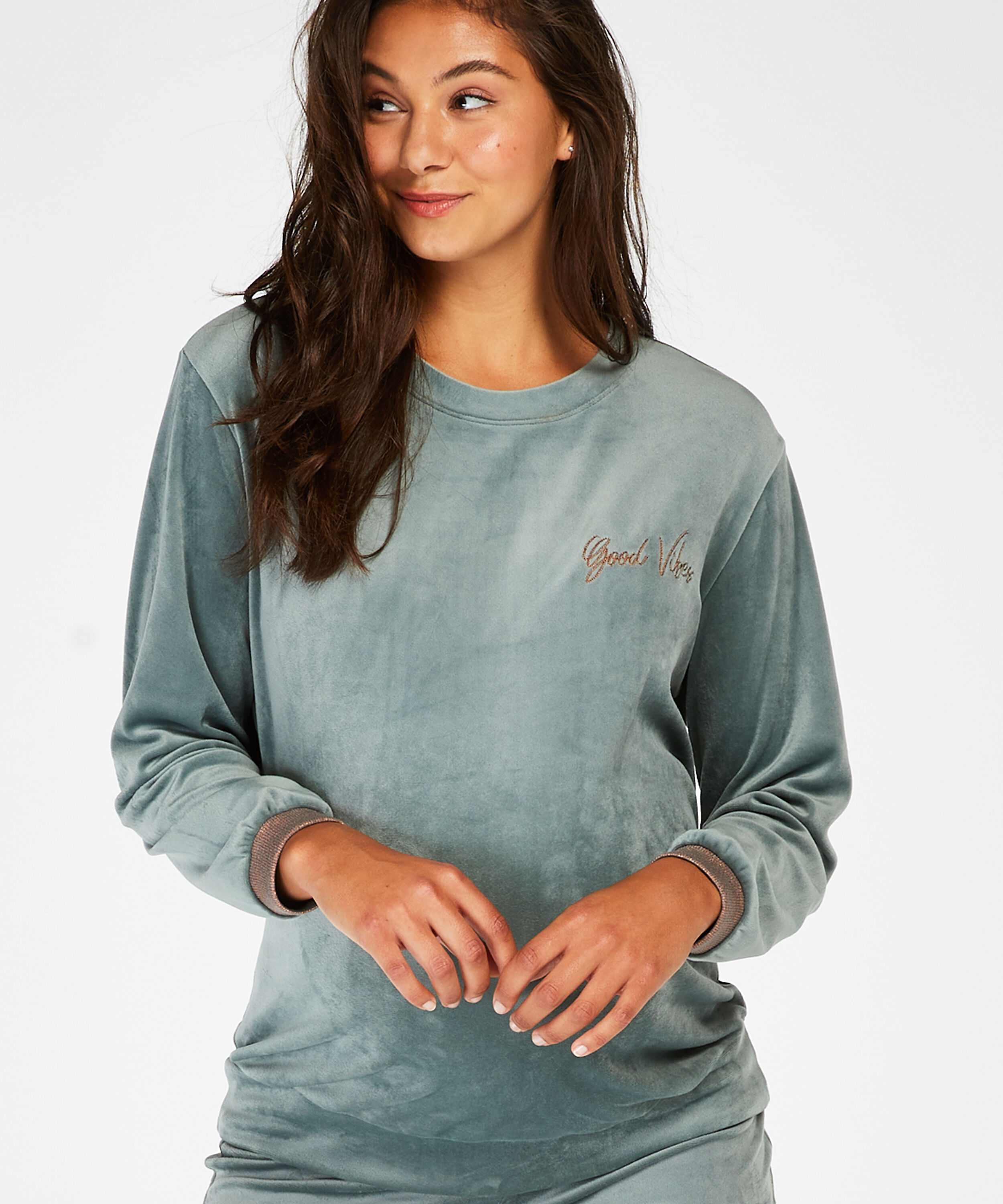 Amme-topp Velours, Gr&oslash;nn