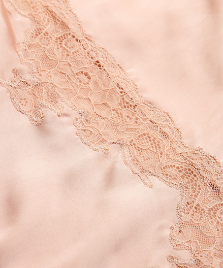 Satin lang underkjole, Beige