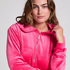 Hoodie jakke i velur, Rosa