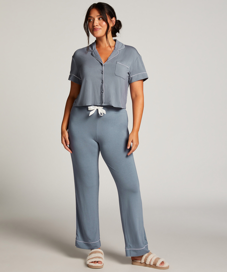 Essential bukser i jerseystoff, Bl&aring;