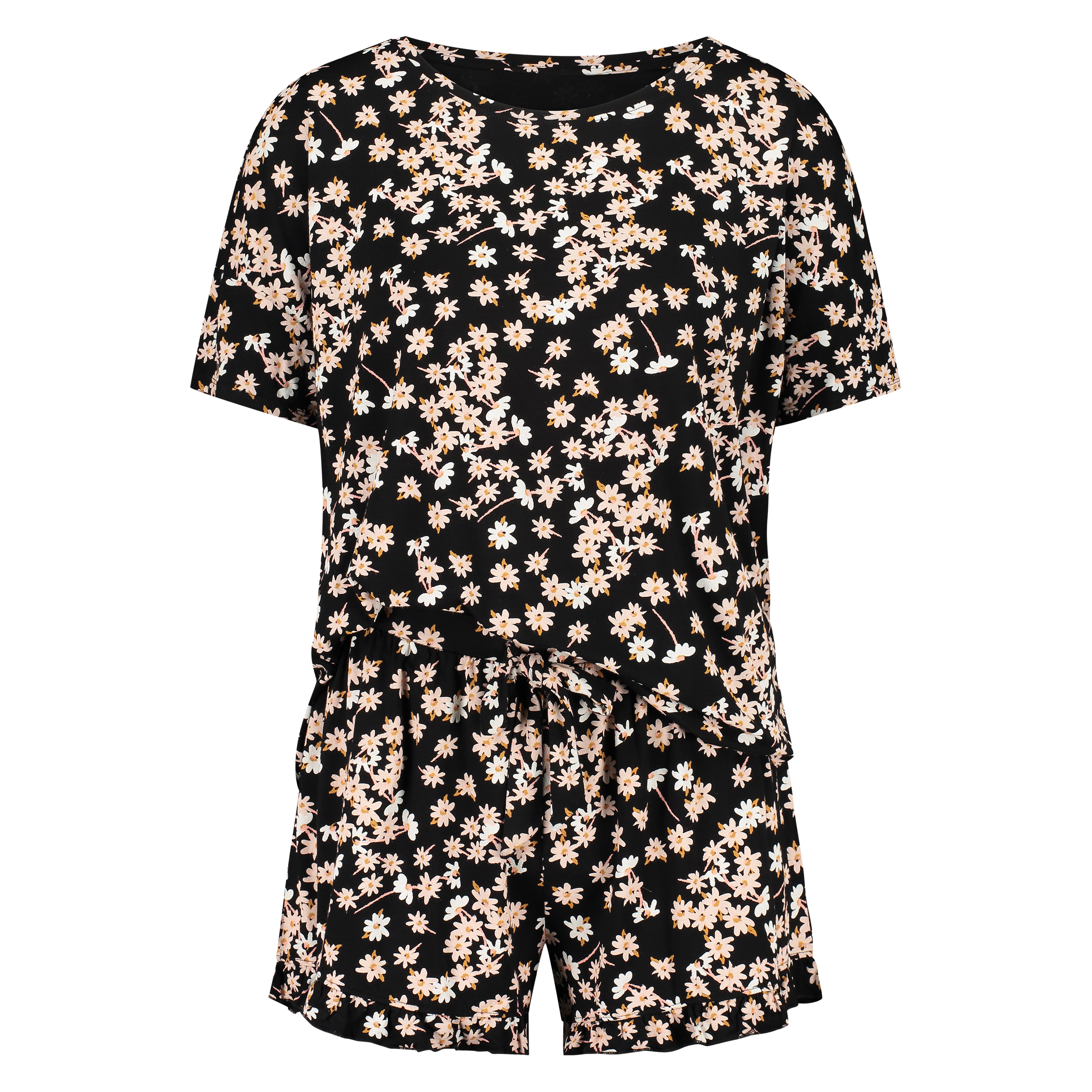 Kort pysjamassett, Svart, main