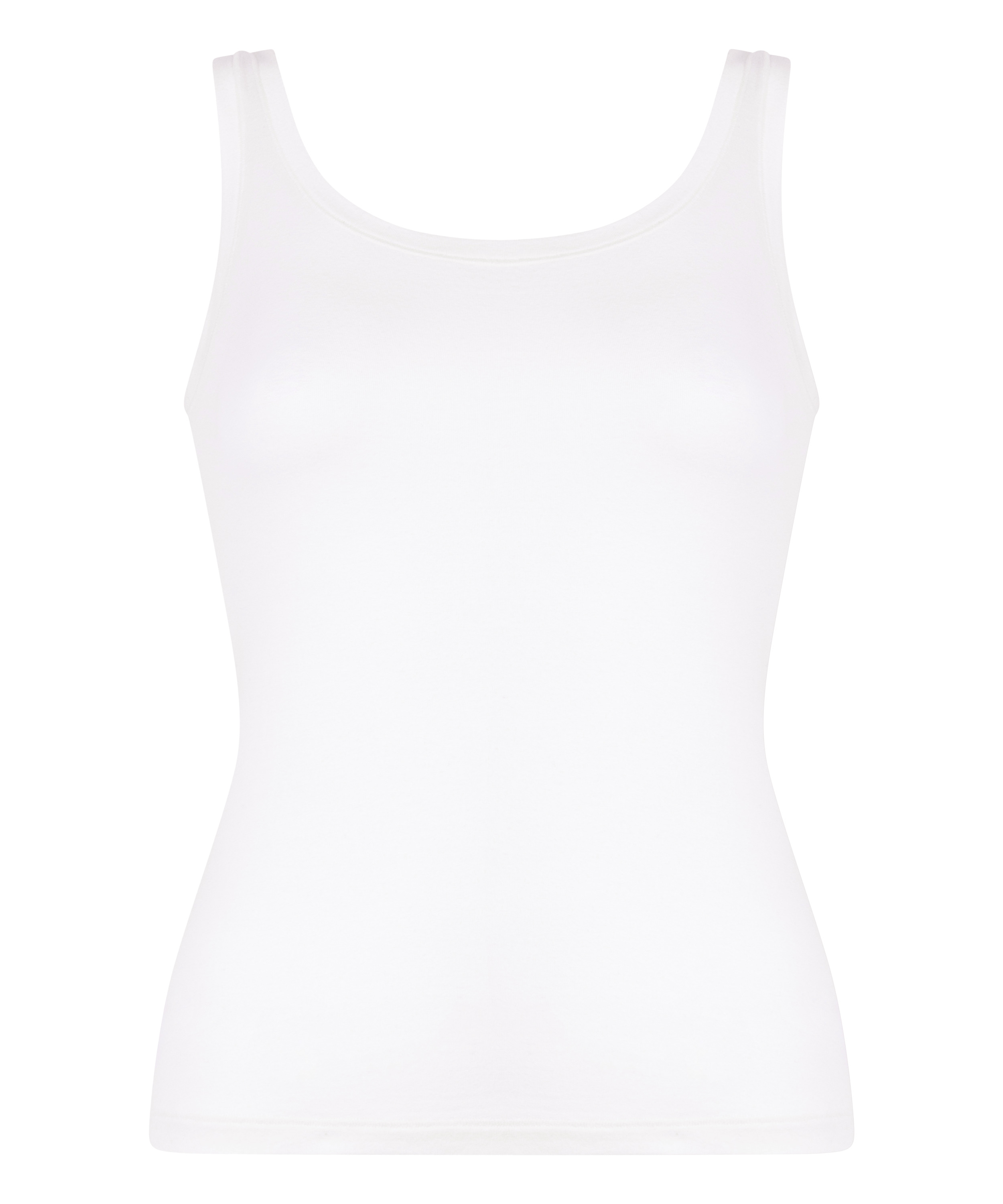 Singlet tanktop i myk bomull, Hvit, main