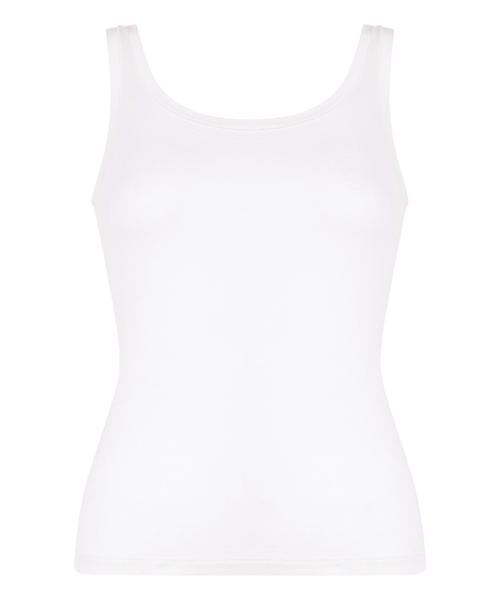 Singlet tanktop i myk bomull, Hvit