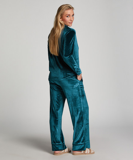 Joggebukser Velours, Bl&aring;