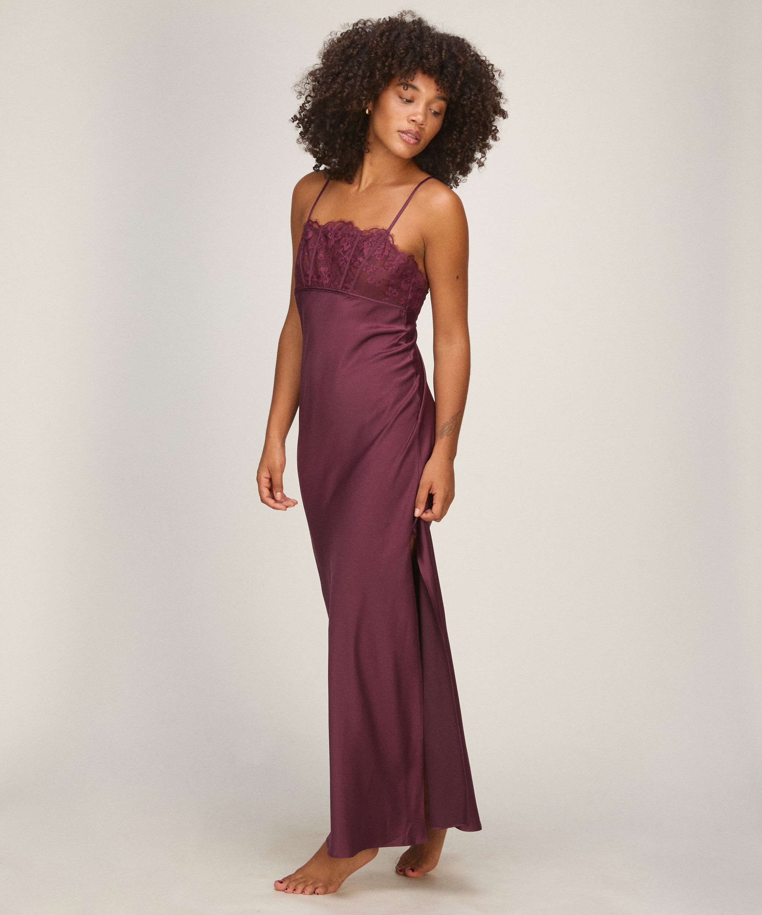 Lang Slipdress Lana, Lilla Lang Slipdress Lana, Lilla