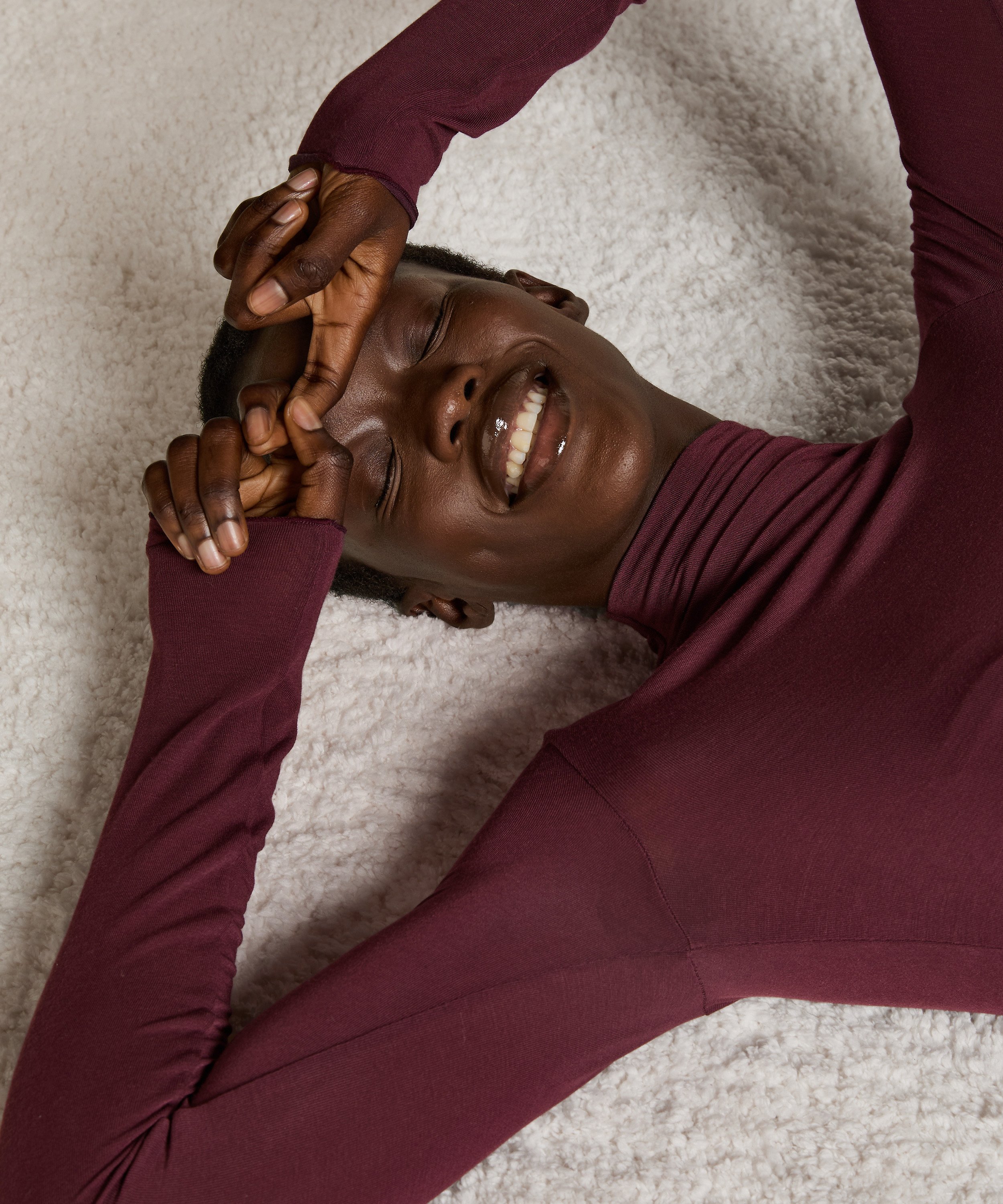 super soft kasjmir-skjorte med h&oslash;yhalset genser, Lilla, main