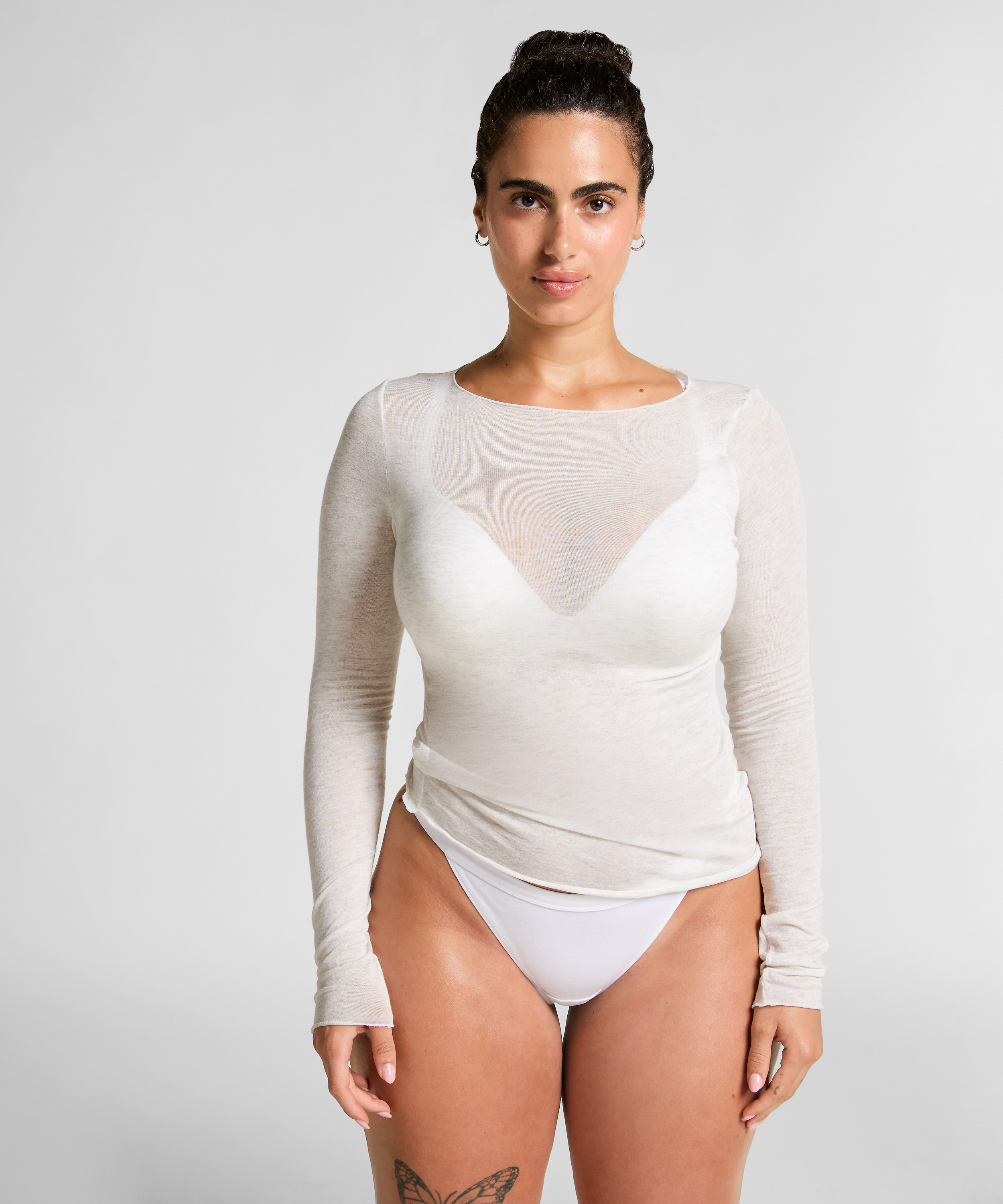 super soft båthals med kasjmir skjorte, Grå, main