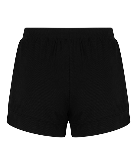 Shorts i ribbestrikket jersey – Basisplagg, Svart