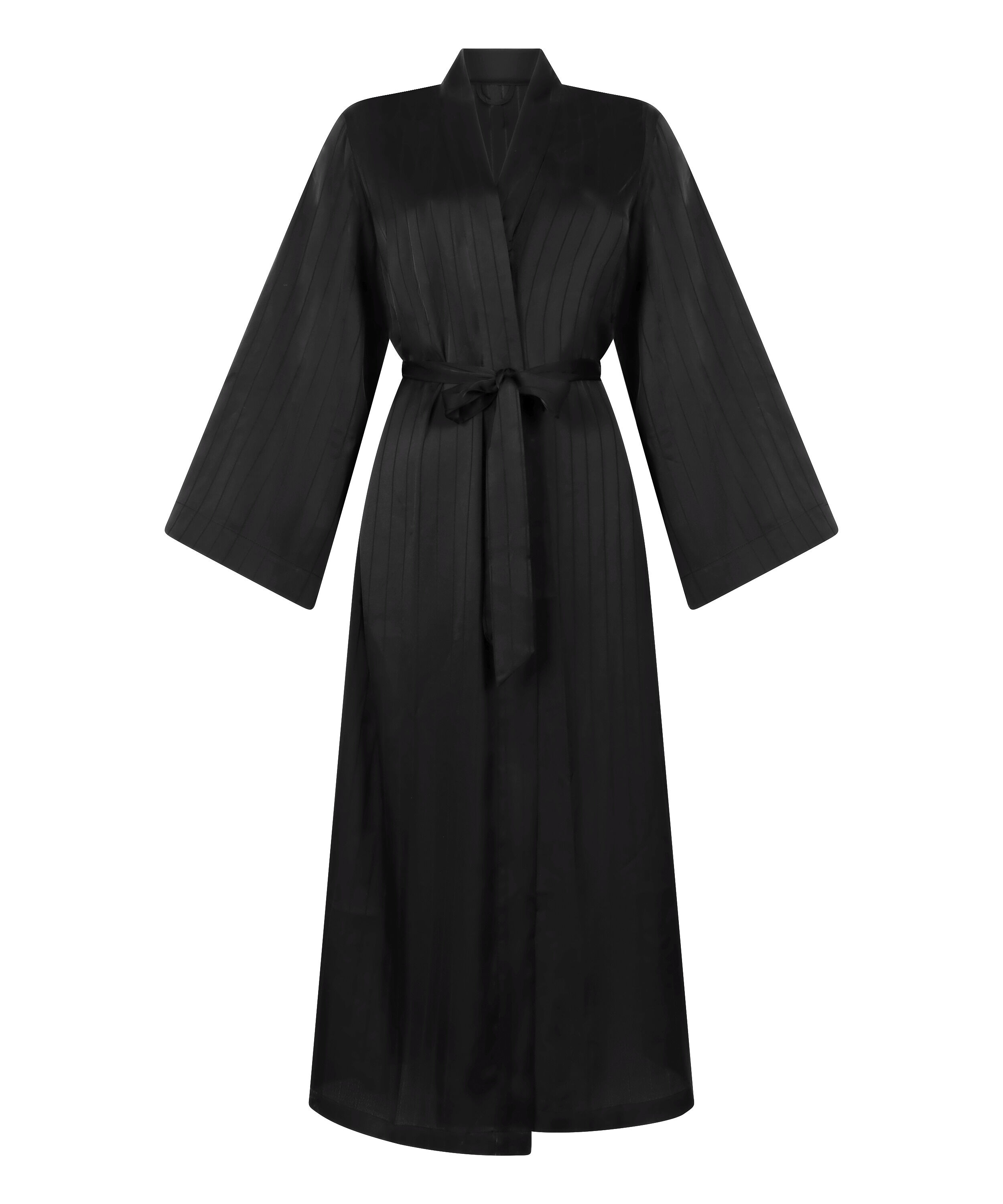 Sateng Pinstripe Kimono, Svart