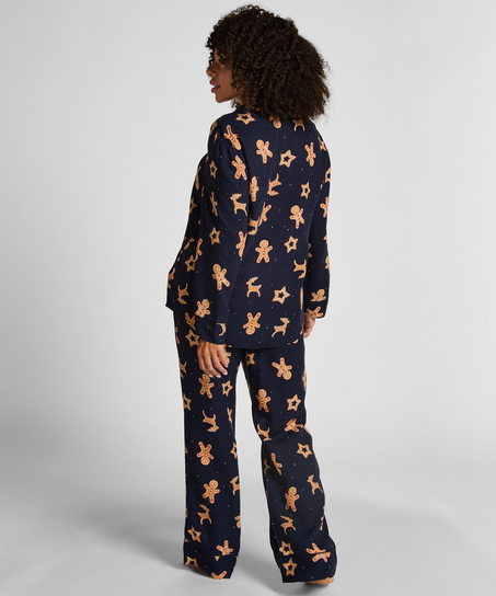 Pepperkake-pysjamassett, Bl&aring;