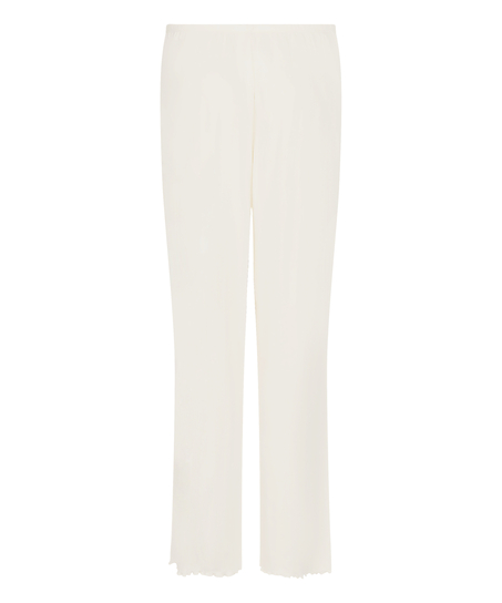 Pyjama Pant Loose Pointelle, Hvit