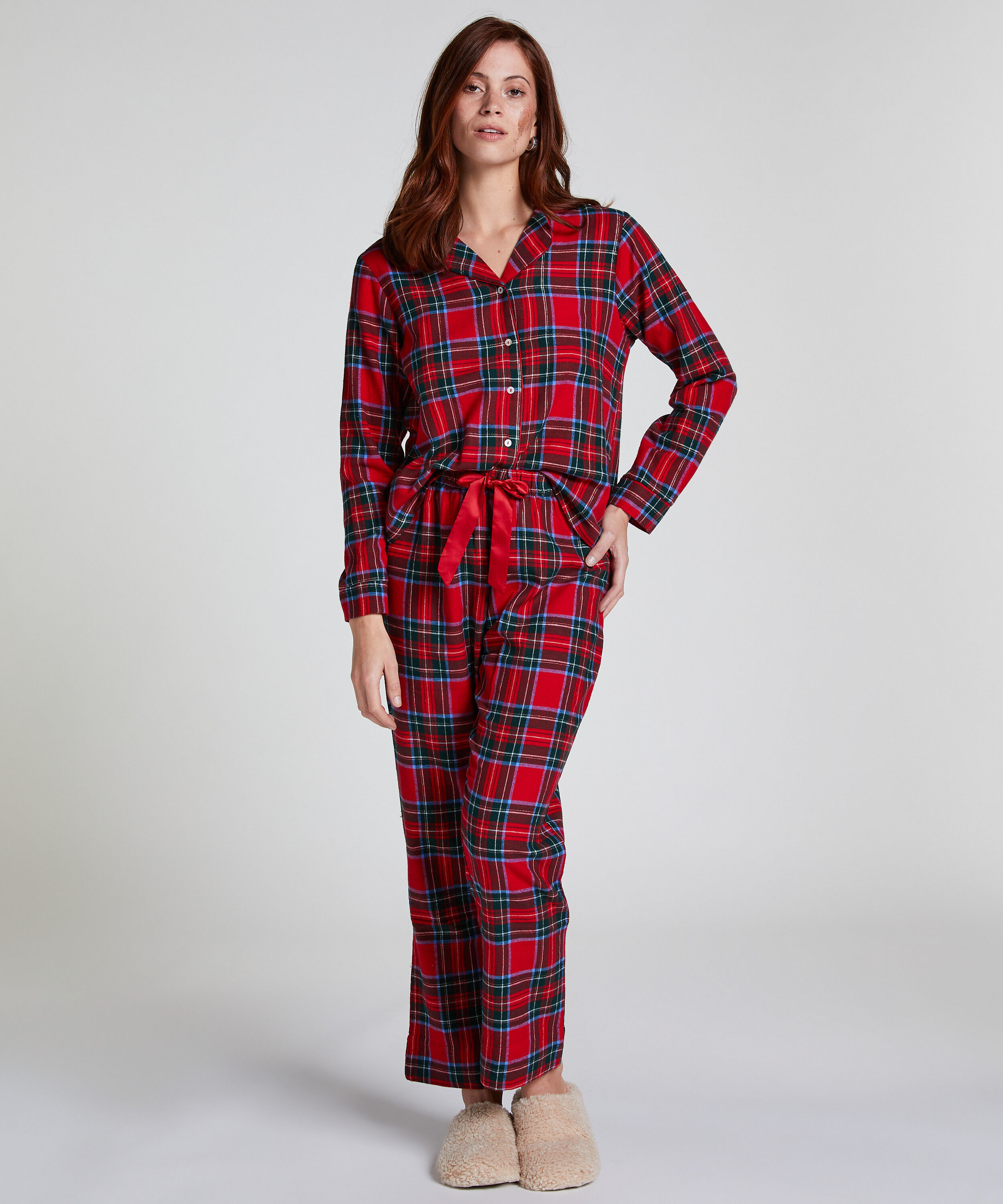 Pysjamassett Flannel, Rød