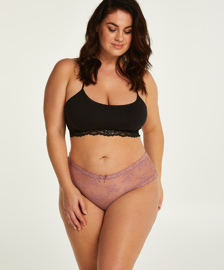 V-formet brasiliansk i mesh Curvy, Rosa