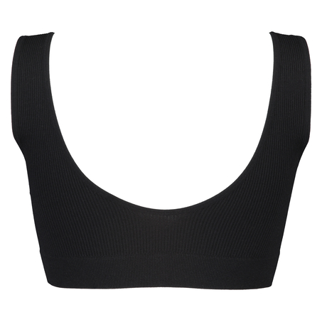 Sømløs bralette, Svart