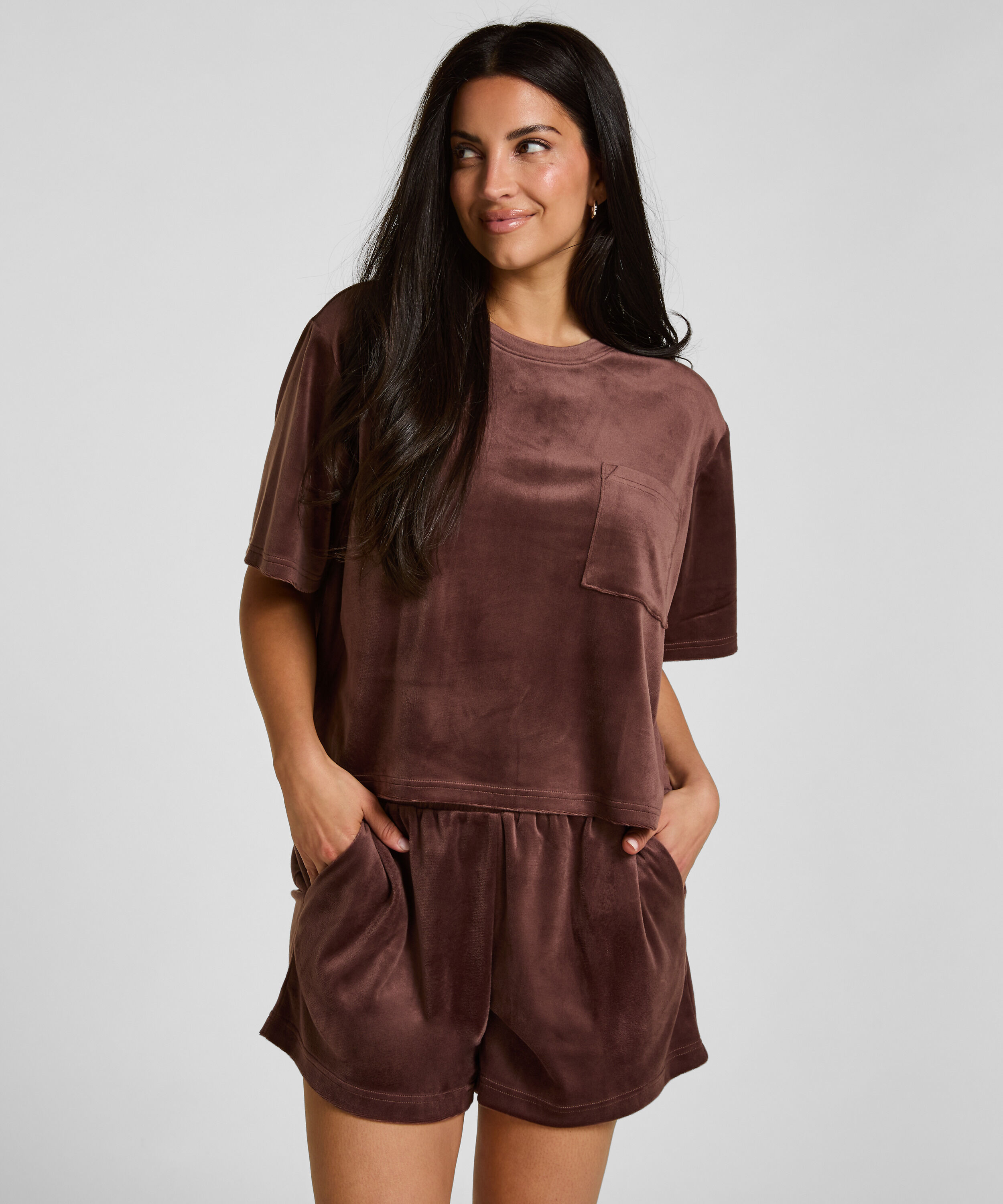 Velours Pocket shorts, Grønn