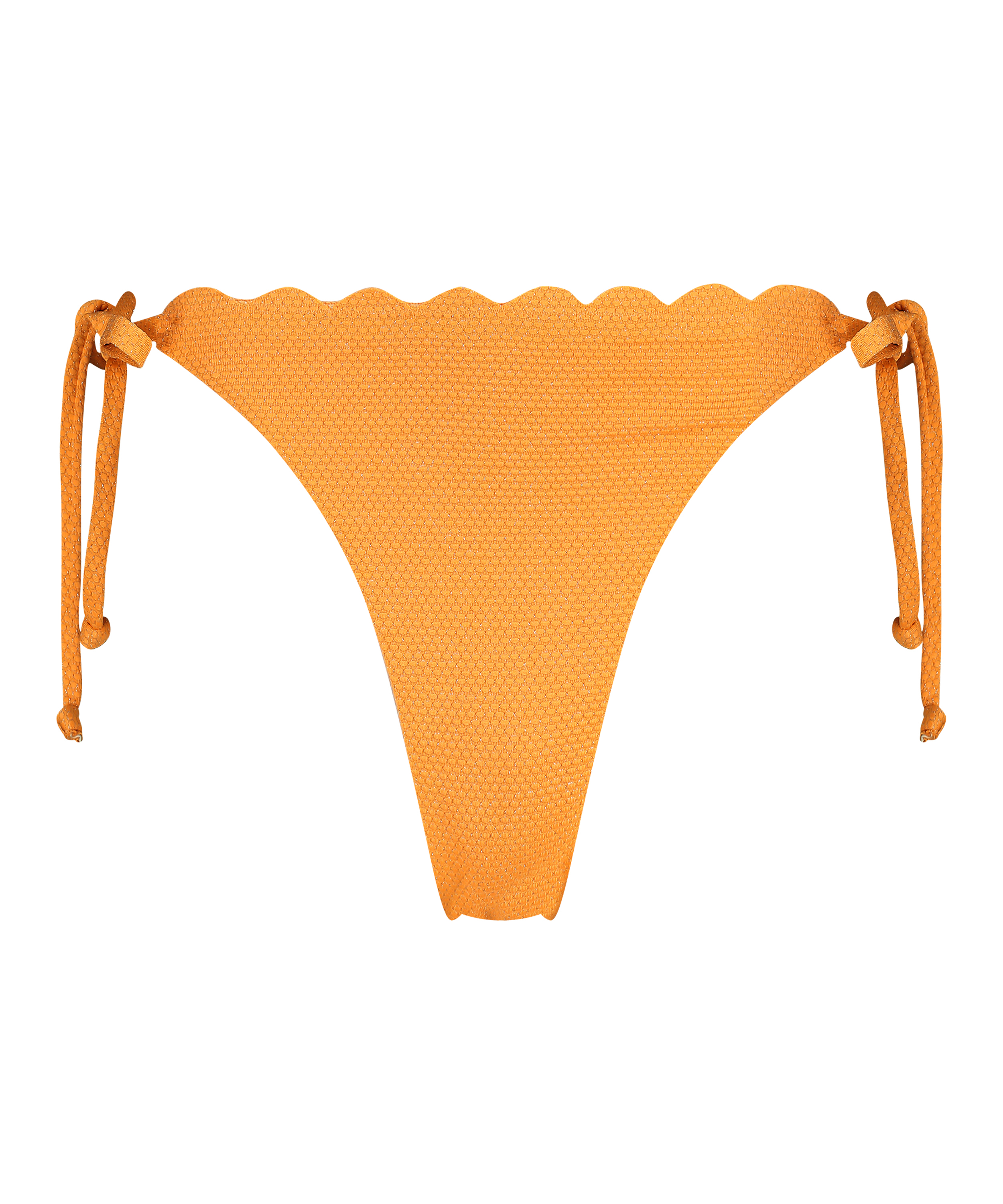 Cheeky Tanga Bikini Underdel Scallop Lurex, Oransje, main