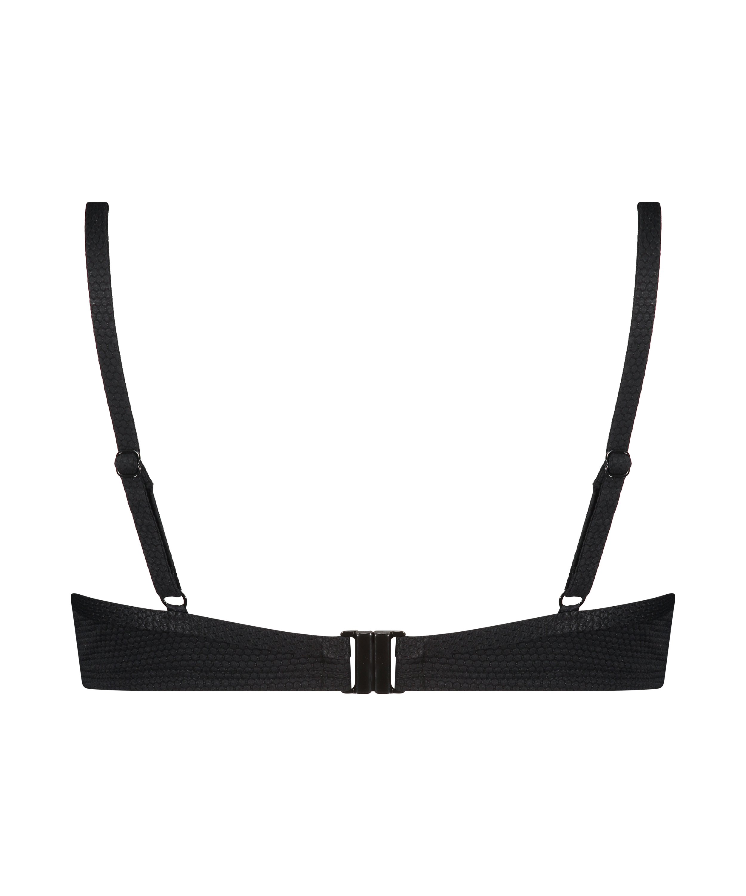 Scallop Glam uvattert bikinitopp med spiler, Svart, main