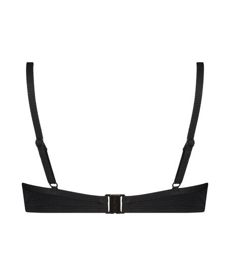 Scallop Glam uvattert bikinitopp med spiler, Svart