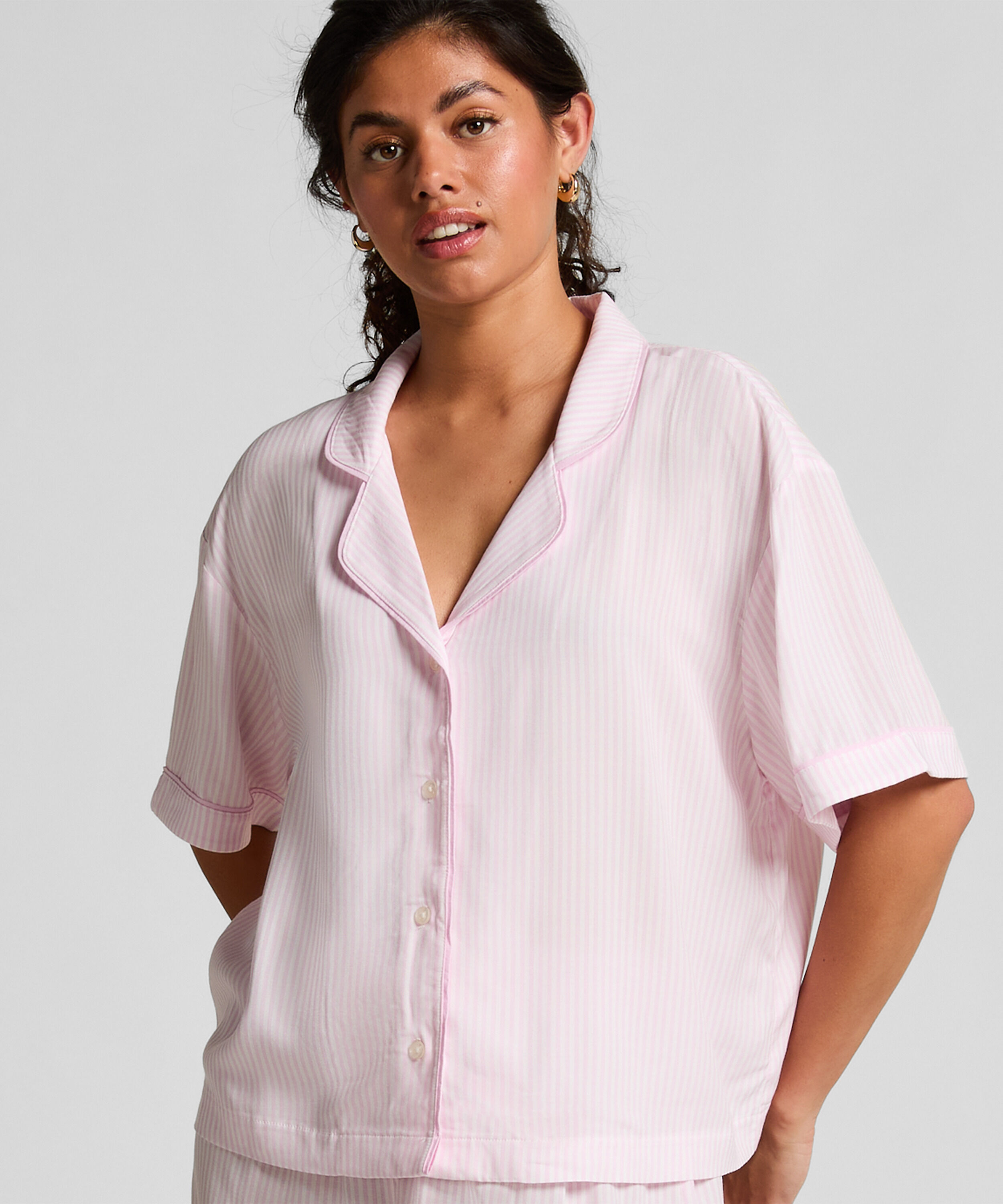 Pyjamasjakke med korte ermer, Rosa