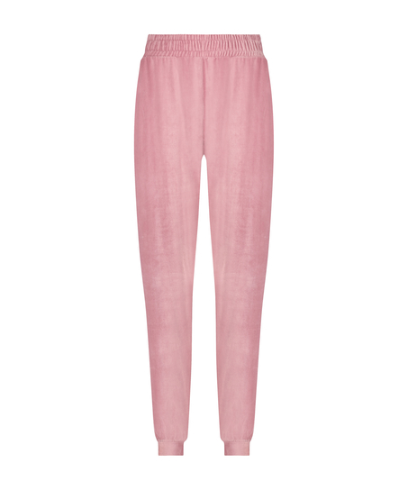 Joggebukser Velours Rib, Rosa