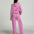 Hoodie jakke i velur, Rosa