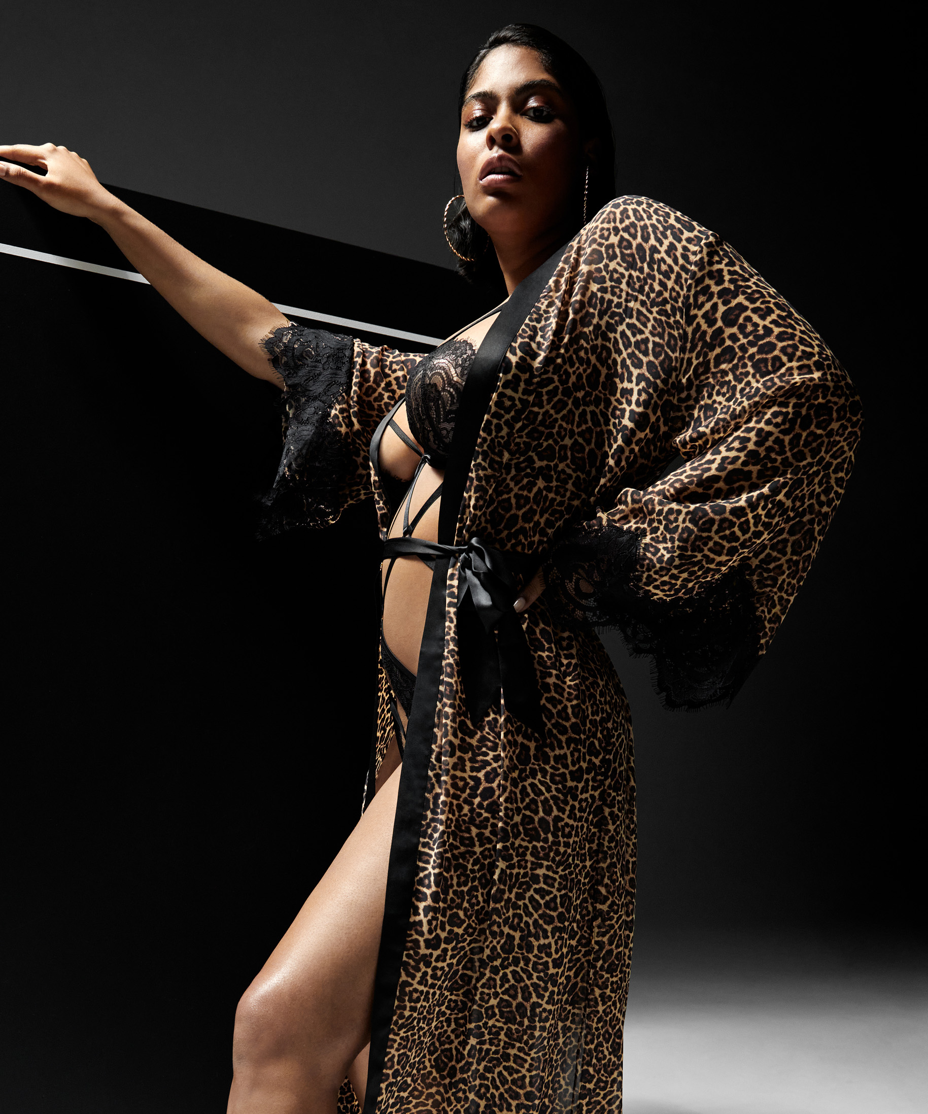 Kimono Chiffon, Svart, main