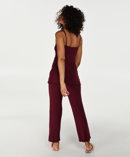 Modal pyjamassett i blonde, R&oslash;d