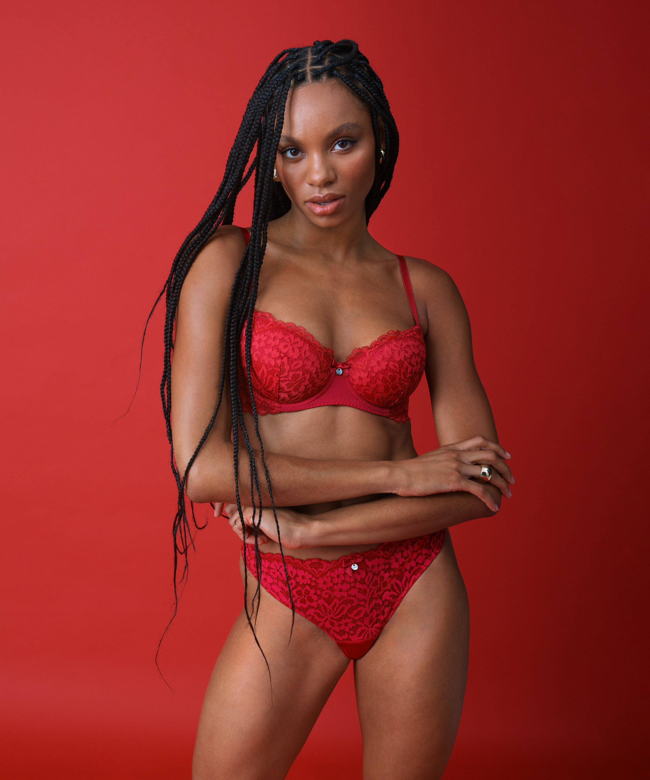 Rose polstret spile-BH, Rød, main