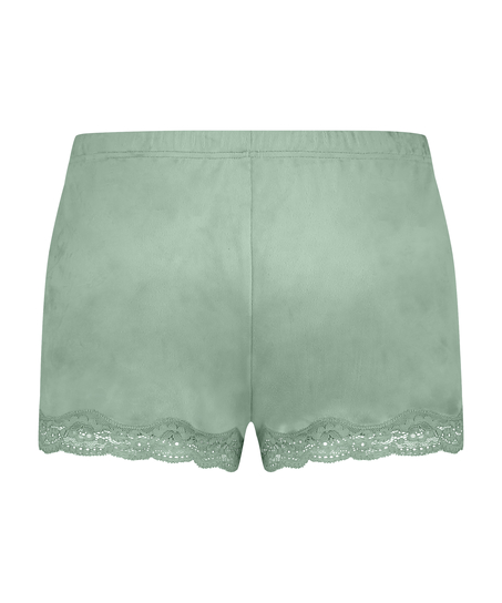 Velvet lace shorts, Grønn