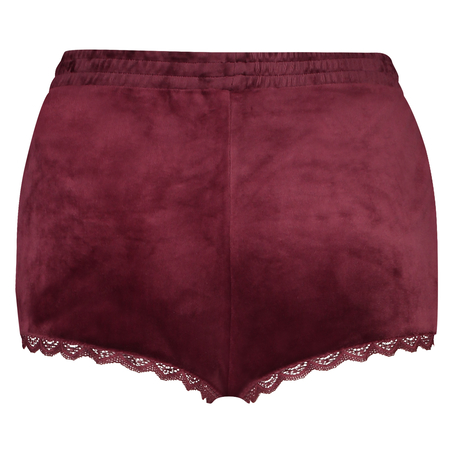 Velvet lace shorts, R&oslash;d